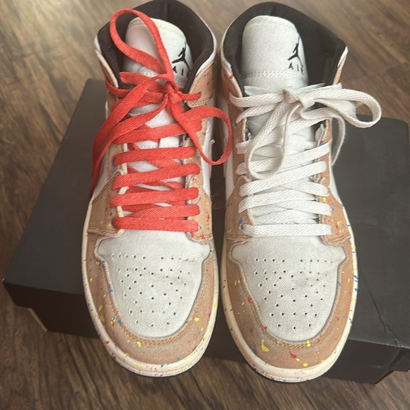 JORDAN 1 MID SE 'BRUSHSTROKE PAINT SPLATTER - Men's 8 - Picture 7 of 13